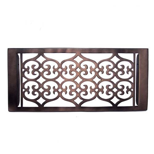 "Flower" Bronze Wall Register with Louver - 6" x 14" (7-1/8" x 15-3/4" Overall)